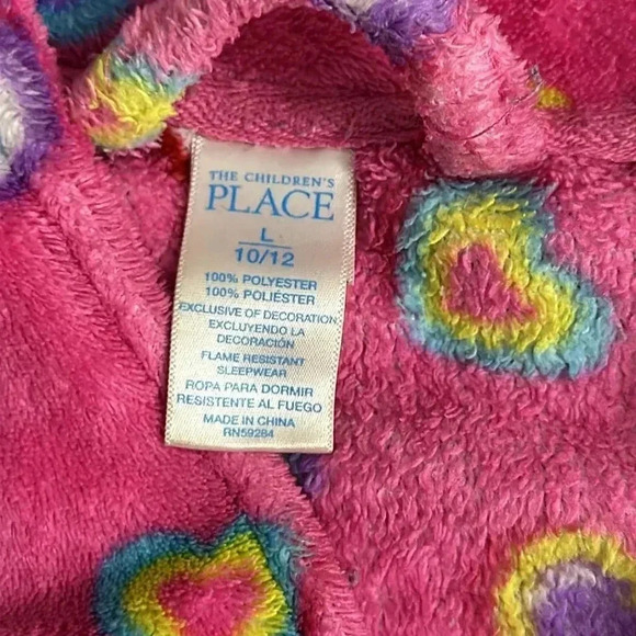 Children’s Place Heart Fleece Robe Size L 10/12 - Picture 3 of 3
